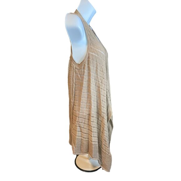 Calvin Klein Jeans Womens Vest Cardigan Medium Beige Open Front Boho Chic - Picture 3 of 8